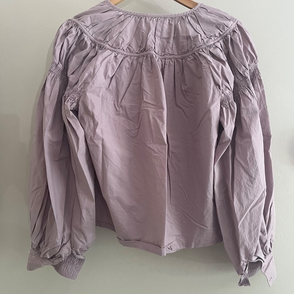 Ulla Johnson puff sleeve lavender blouse size 6 - Picture 2 of 3